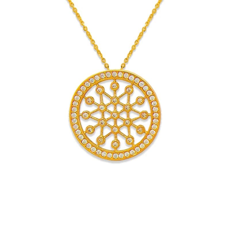 NEW 14K YELLOW GOLD WHEEL PENDANT: NEW 14K YELLOW GOLD WHEEL PENDANT WHEEL PENDANT NEW 14K YELLOW GOLD Apx. WIDTH: 21mm Apx WEIGHT: 4.3g