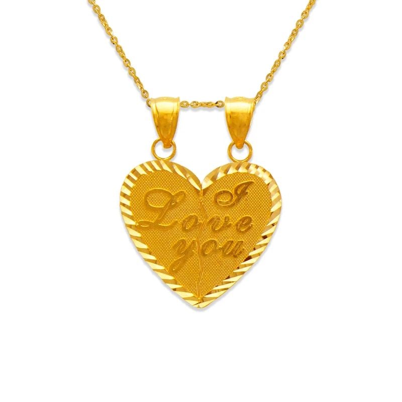 NEW 14K YELLOW GOLD TWO-PIECE I LOVE YOU HEART PENDANT: NEW 14K YELLOW GOLD TWO-PIECE I LOVE YOU HEART PENDANT TWO-PIECE I LOVE YOU HEART PENDANT NEW 14K YELLOW GOLD Apx. WIDTH: 26x24mm Apx WEIGHT: 4.3g