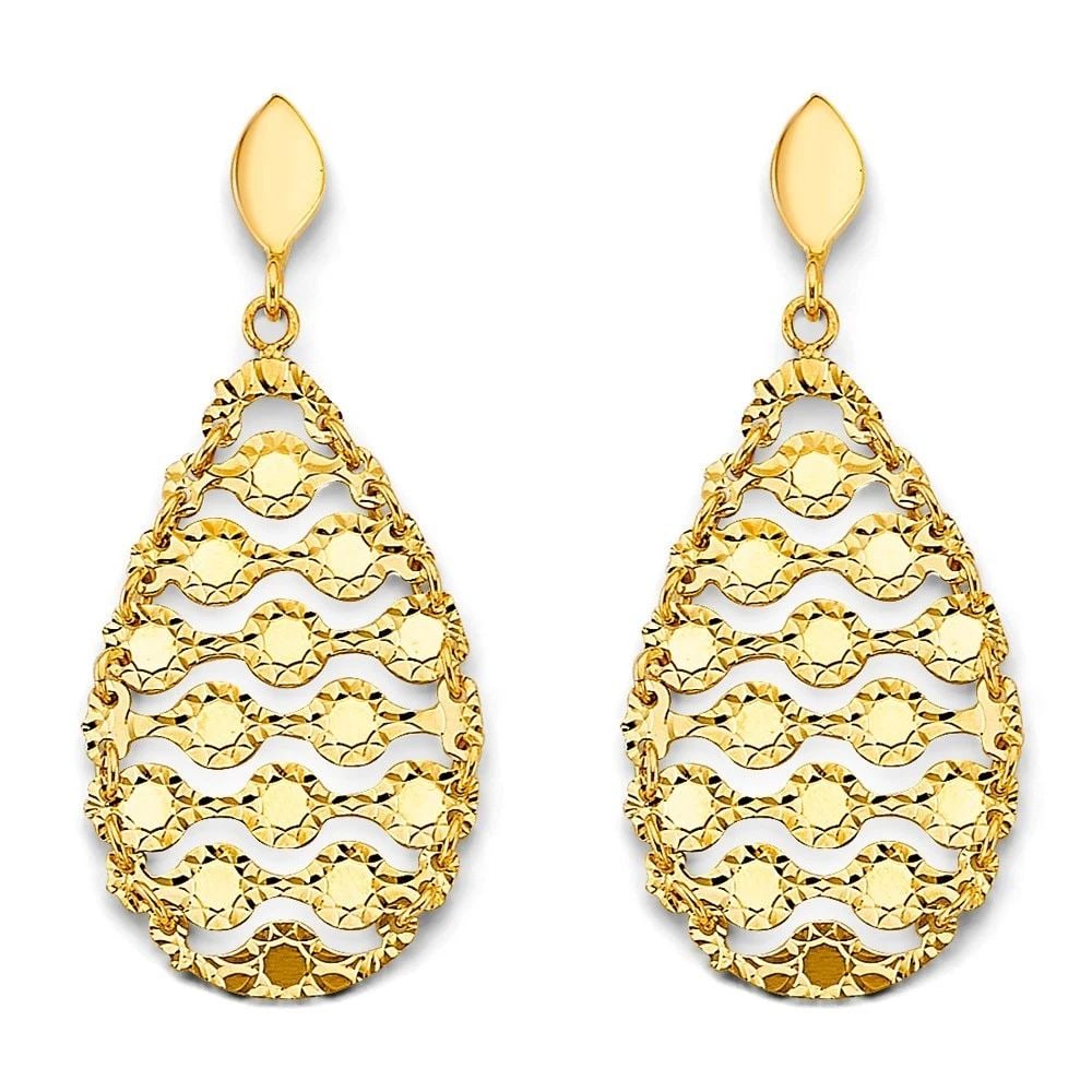 NEW 14K YELLOW GOLD DC CHANDELIER HANGING EARRINGS (1 of 2)
