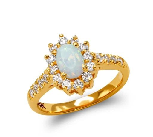 NEW 14K YELLOW GOLD LADIES OPAL RING (1 of 2)