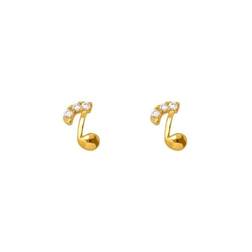 NEW 14K YELLOW GOLD MUSIC NOTE STUD EARRINGS: NEW 14K YELLOW GOLD MUSIC NOTE STUD EARRINGS MUSIC NOTE STUD EARRINGS NEW 14K YELLOW GOLD Width: Approx. 5x8mm AVERAGE Apx WEIGHT: 2g
