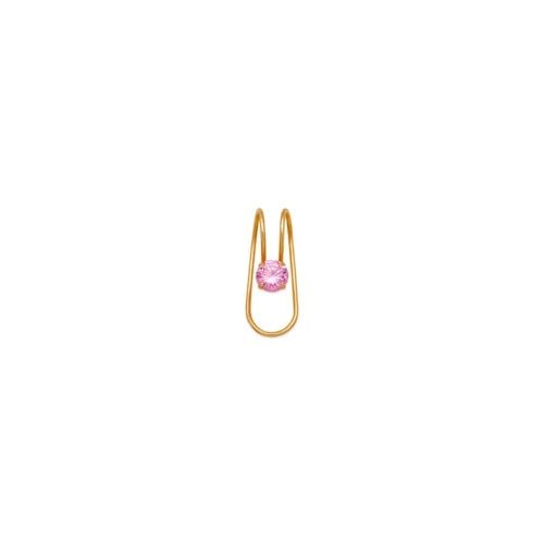 NEW 14K YELLOW GOLD PINK CUFF EARRING (1 of 2)