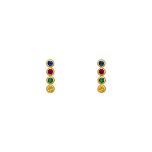 NEW 14K YELLOW GOLD LINE BEZEL STUD EARRINGS: NEW 14K YELLOW GOLD LINE BEZEL STUD EARRINGS LINE BEZEL STUD EARRINGS NEW 14K YELLOW GOLD Width: Approx. 3x10mm AVERAGE Apx WEIGHT: 2g
