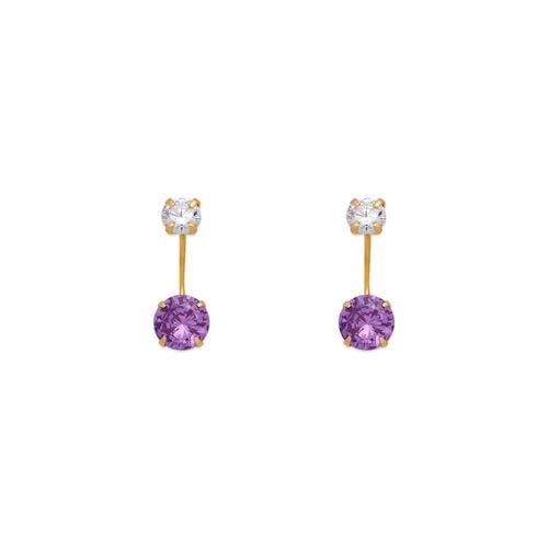 NEW 14K YELLOW GOLD PURPLE AMETHYST TELEPHONE STUD EARRINGS: NEW 14K YELLOW GOLD PURPLE AMETHYST TELEPHONE STUD EARRINGS PURPLE AMETHYST TELEPHONE STUD EARRINGS NEW 14K YELLOW GOLD Width: Approx. 5mm AVERAGE Apx WEIGHT: 2g