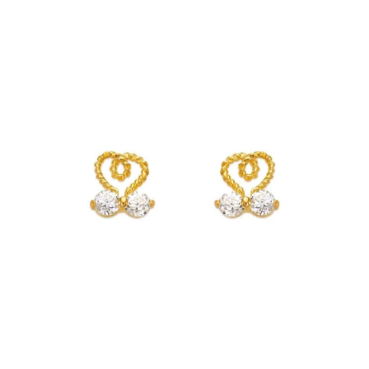 NEW 14K YELLOW GOLD TWISTED HEART STUD EARRINGS: NEW 14K YELLOW GOLD TWISTED HEART STUD EARRINGS TWISTED HEART STUD EARRINGS NEW 14K YELLOW GOLD Width: Approx. 6x7mm Apx WEIGHT: 2g
