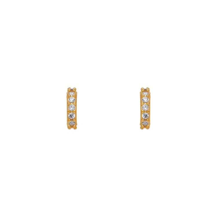 NEW 14K YELLOW GOLD THIN HUGGIES STUD EARRINGS (1 of 2)