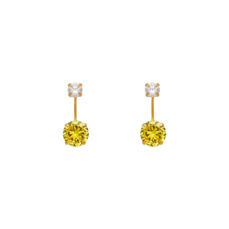NEW 14K YELLOW GOLD YELLOW TELEPHONE STUD EARRINGS (1 of 2)