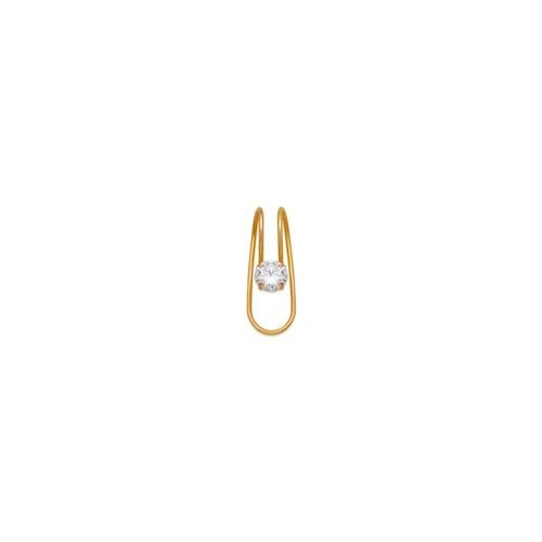 NEW 14K YELLOW GOLD WHITE CUFF EARRING (1 of 2)