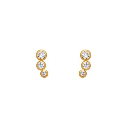 NEW 14K YELLOW GOLD WHITE BEZEL STUD EARRINGS: NEW 14K YELLOW GOLD WHITE BEZEL STUD EARRINGS WHITE BEZEL STUD EARRINGS NEW 14K YELLOW GOLD Width: Approx. 4x10mm AVERAGE Apx WEIGHT: 2g
