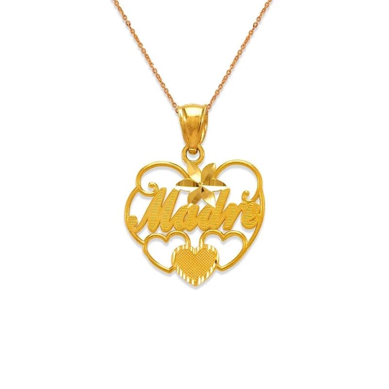 NEW 14K YELLOW GOLD MADRE HEART PENDANT (1 of 2)