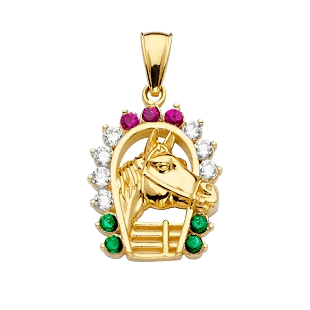 NEW 14K YELLOW GOLD COLOR HORSE SHOE PENDANT: NEW 14K YELLOW GOLD COLOR HORSE SHOE PENDANT COLOR HORSE SHOE PENDANT NEW 14K YELLOW GOLD Height : 23 mm Width : 14 mm Apx. WEIGHT : 1.9g