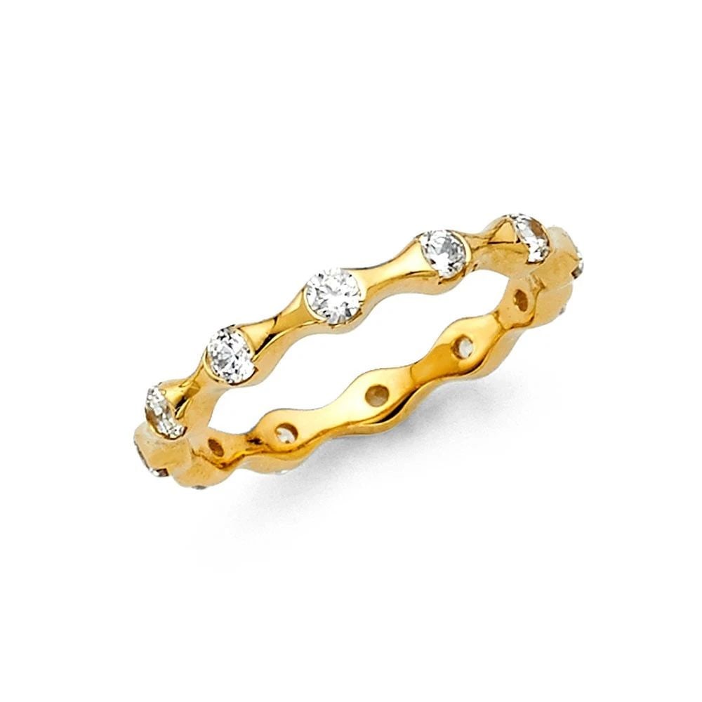 NEW 14K YELLOW GOLD ETERNITY BAND (1 of 2)
