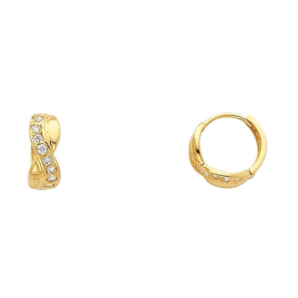 NEW 14K YELLOW GOLD HUGGIES EARRINGS (1 of 2)
