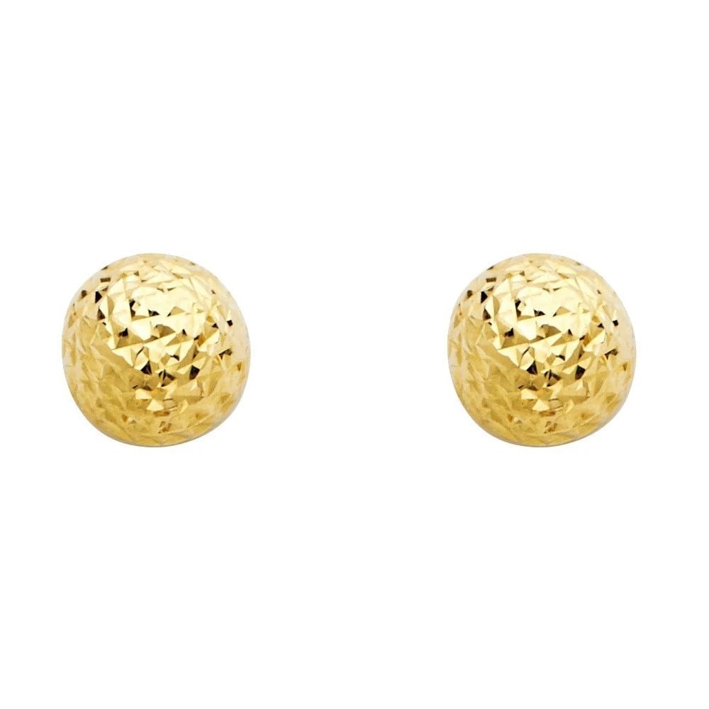 NEW 14Y 9.5MM DC HOLLOW BALL EARRINGS WITH PUCH-BACK (1 of 2)