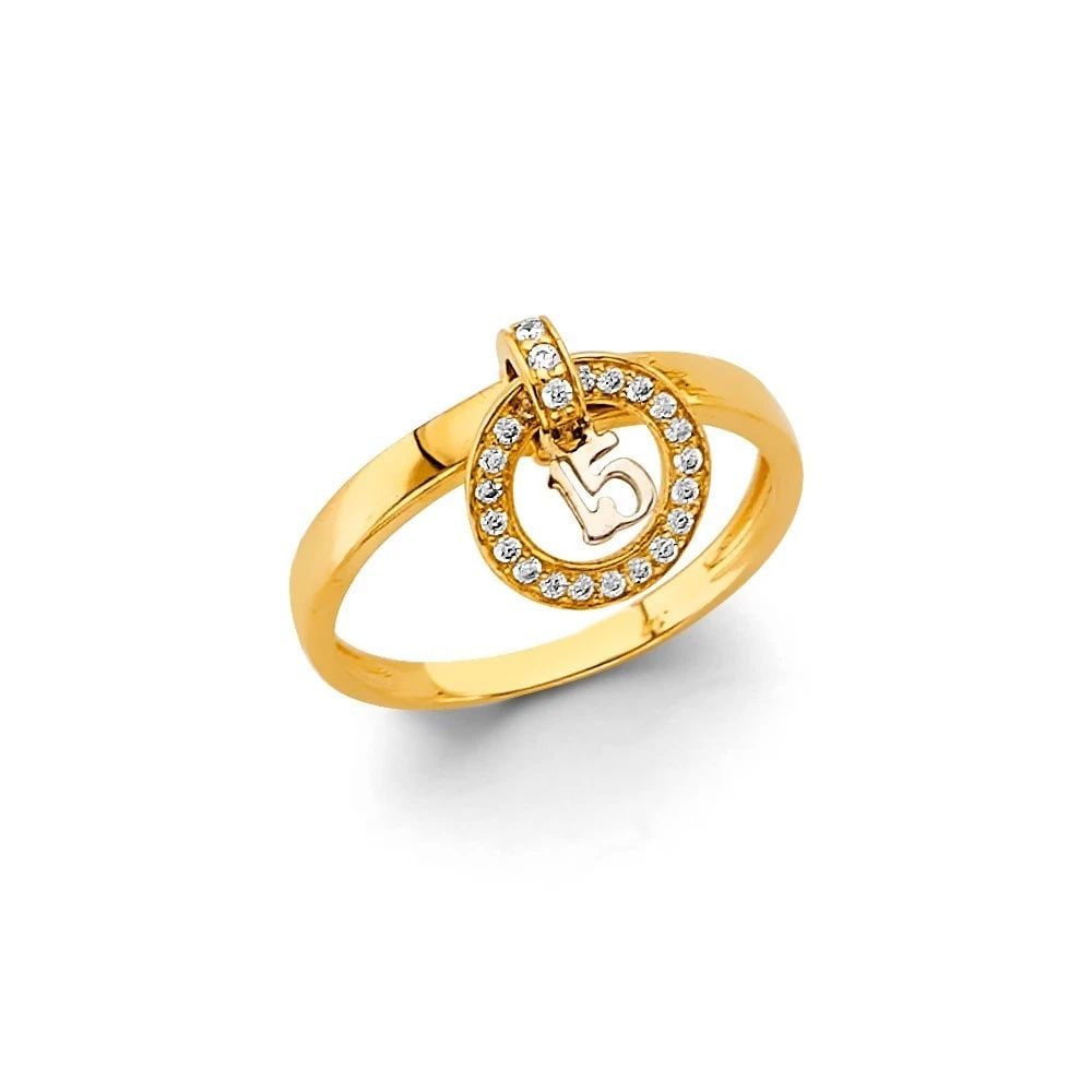 NEW 14K YELLOW GOLD 15 YEARS RING -SIZE 7 (1 of 2)