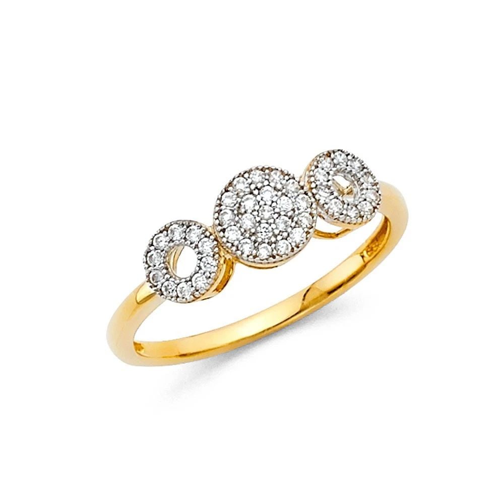NEW 14K TWO TONE GOLD CIRCLE RING- SIZE 7 (1 of 2)