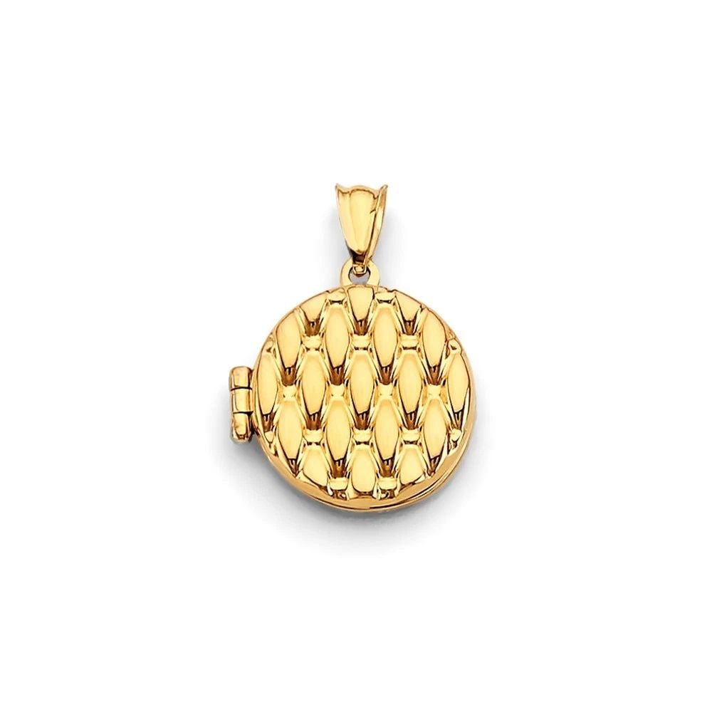 NEW 14K YELLOW GOLD ROUND LOCKET PENDANT (1 of 2)