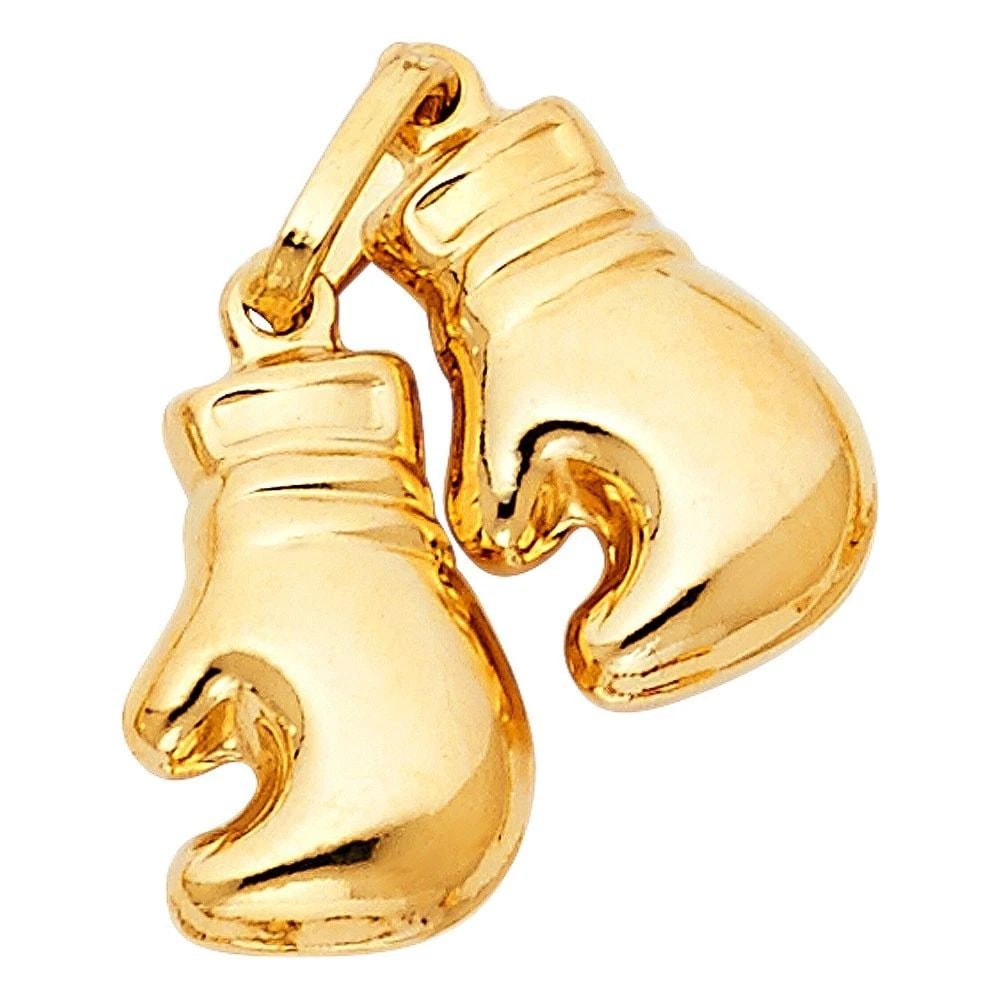 NEW 14K YELLOW GOLD BOXING GLOVES PENDANT (PT479) (1 of 2)