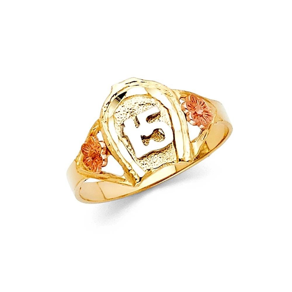 NEW 14K TRI COLOR GOLD 15 YEARS RING -SIZE 7: NEW 14K TRI COLOR GOLD 15 YEARS RING 15 YEARS RING NEW 14K TRI COLOR GOLD WIDTH : 11 mm Average Apx. WEIGHT : 1.9g