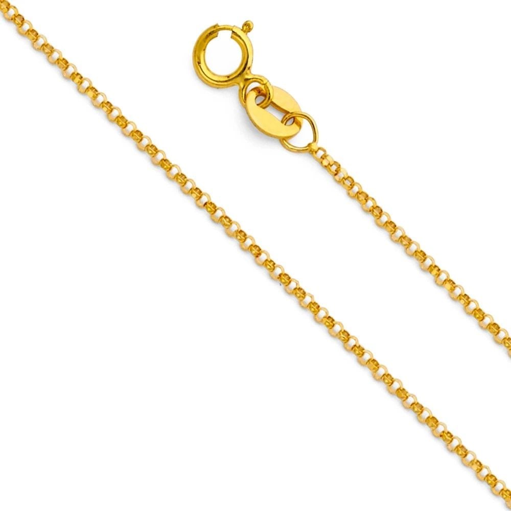 NEW 14K YELLOW GOLD 1.2MM ROUND ROLO CHAIN (1 of 2)