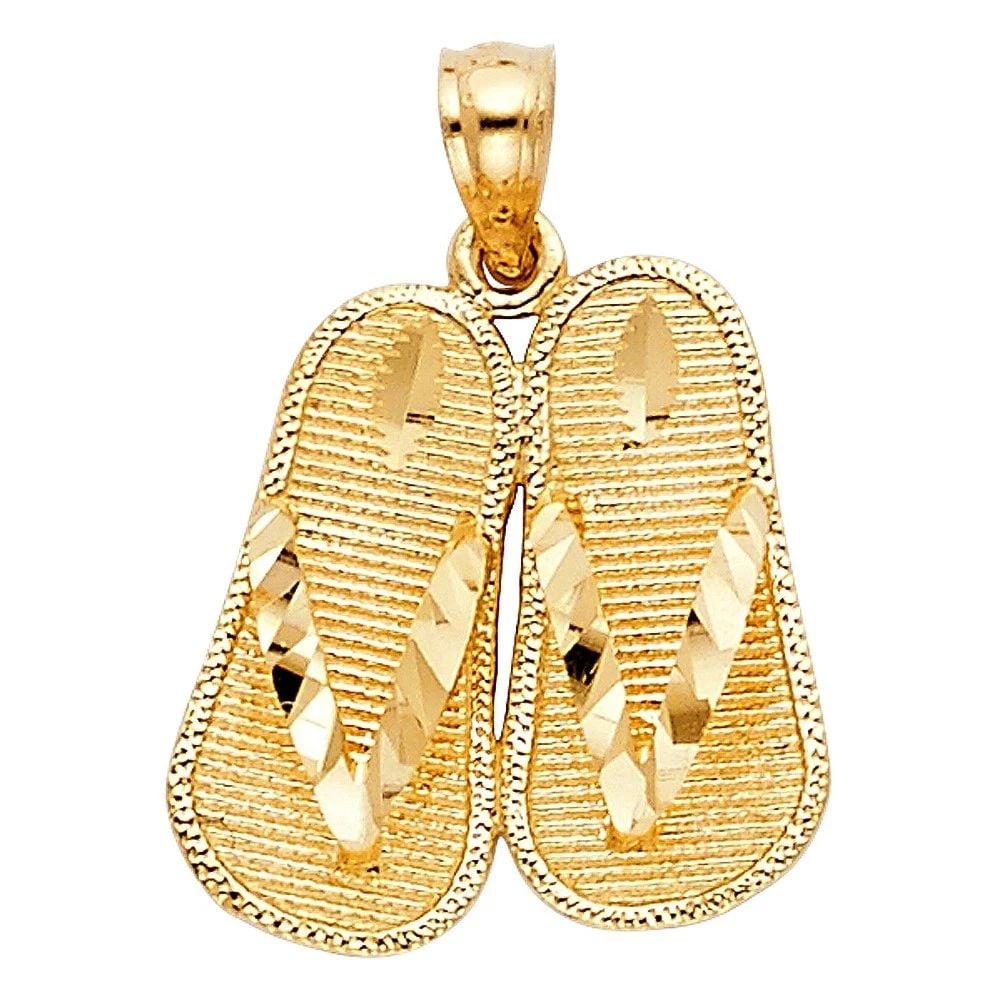NEW 14K YELLOW GOLD SANDAL PENDANT (1 of 2)