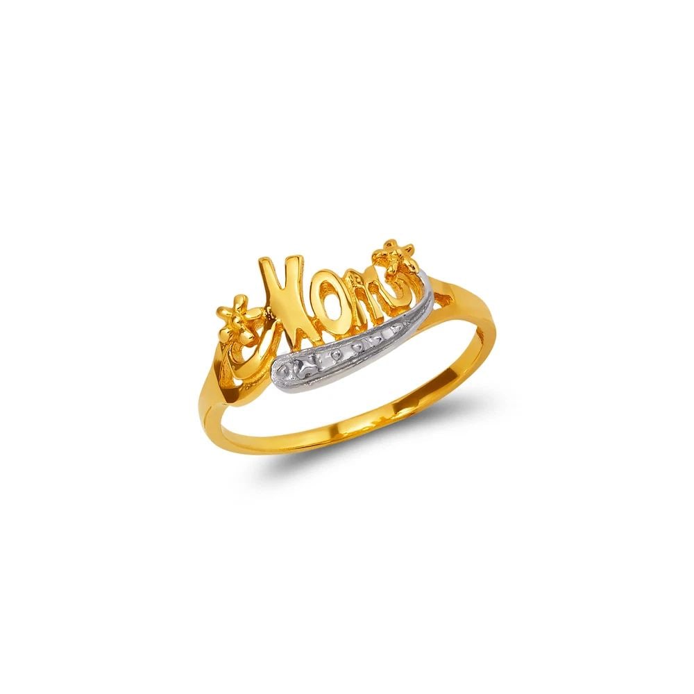 NEW 14K TWO TONE GOLD MOM RING (1 of 2)