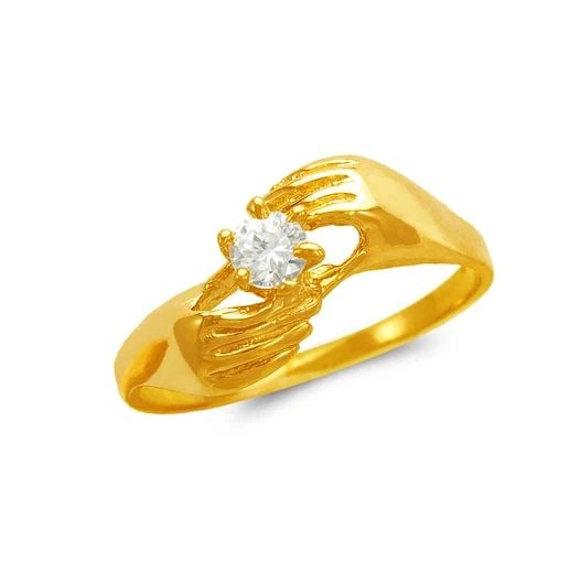 NEW 14K YELLOW GOLD LADIES FASHION HANDS RING (1 of 2)
