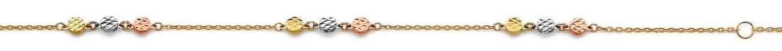 NEW 14K TRI COLOR GOLD LIGHT BRACELET (7+1) (1 of 2)