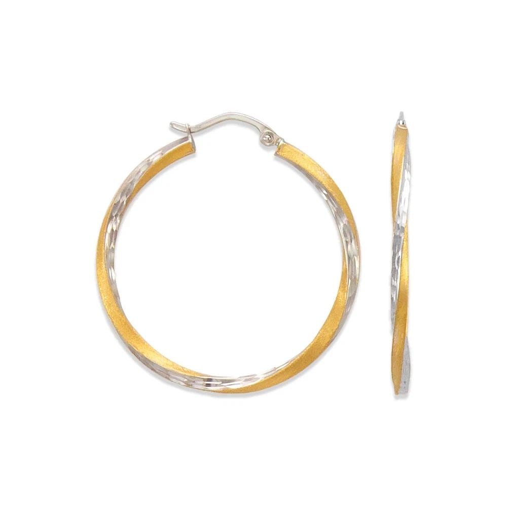 NEW 14K TWO TONE GOLD 2.5MM SQUARE TWIST TUBE HOOP EARRINGS: NEW 14K TWO TONE GOLD 2.5MM SQUARE TWIST TUBE HOOP EARRINGS 2.5MM SQUARE TWIST TUBE HOOP EARRINGS NEW 14K TWO TONE GOLD Width: Approx. 2.5mm Apx WEIGHT: 1.9g