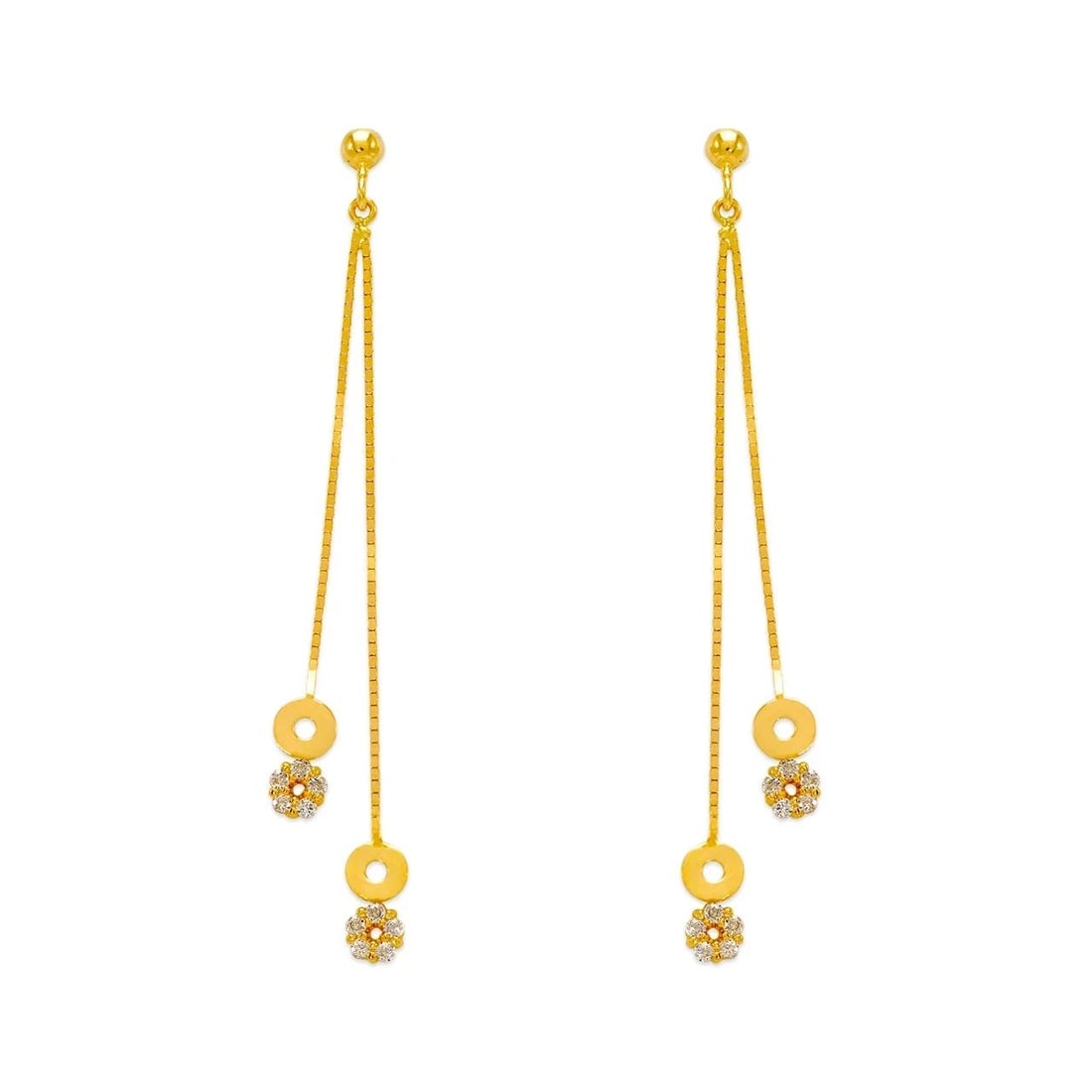 NEW 14K YELLOW GOLD 13MM FANCY HUGGIE EARRINGS: NEW 14K YELLOW GOLD 13MM FANCY HUGGIE EARRINGS 13MM FANCY HUGGIE EARRINGS NEW 14K YELLOW GOLD Width: Approx. 4x13mm Apx WEIGHT: 1.9g