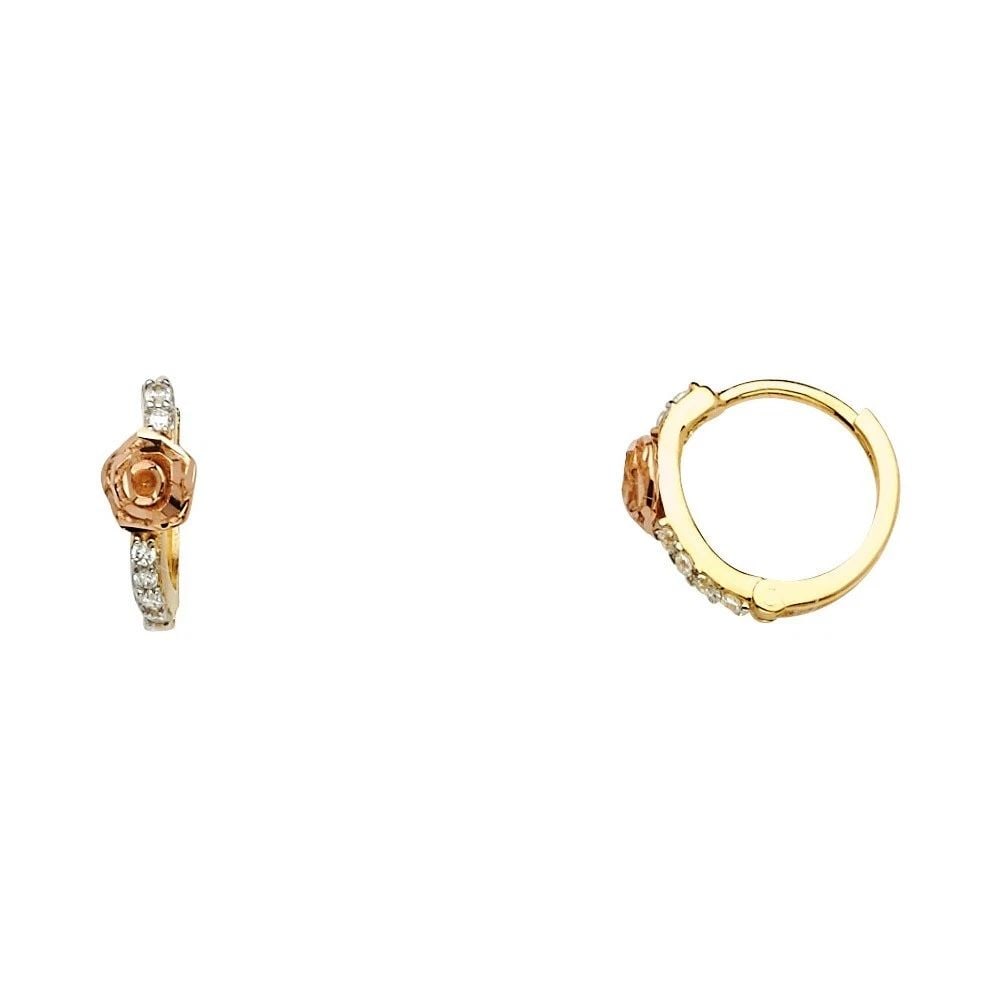 NEW 14K TWO TONE GOLD HUGGIES EARRINGS: NEW 14K TWO TONE GOLD HUGGIES EARRINGS HUGGIES EARRINGS NEW 14K TWO TONE GOLD Height : 10 mm Width : 10 mm Weight : 1.4g