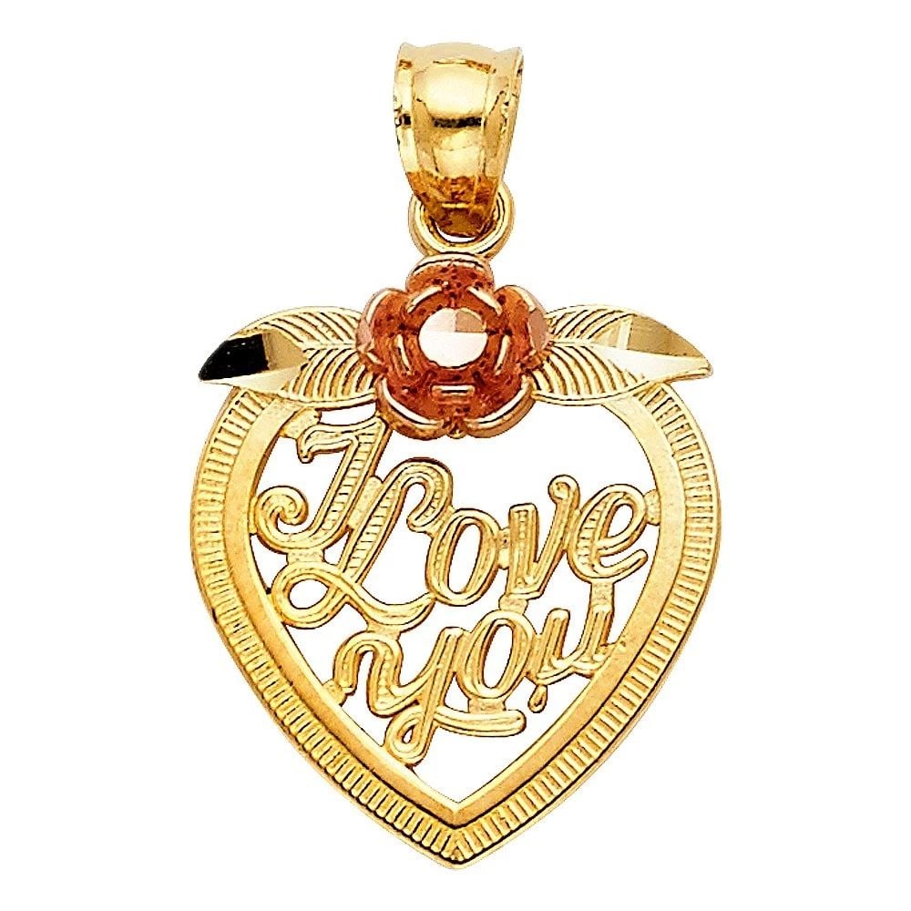 NEW 14K TWO TONE GOLD HEART PENDANT (PT416): NEW 14K TWO TONE GOLD HEART PENDANT HEART PENDANT (PT416) NEW 14K TWO TONE GOLD Height : 20 mm Width : 18 mm Apx. WEIGHT : 1.8g