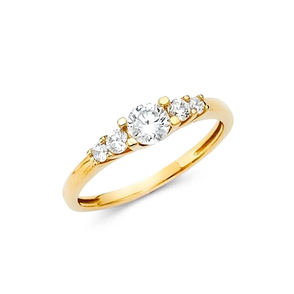NEW 14K YELLOW GOLD ENGAGEMENT RING- SIZE 7 (1 of 2)