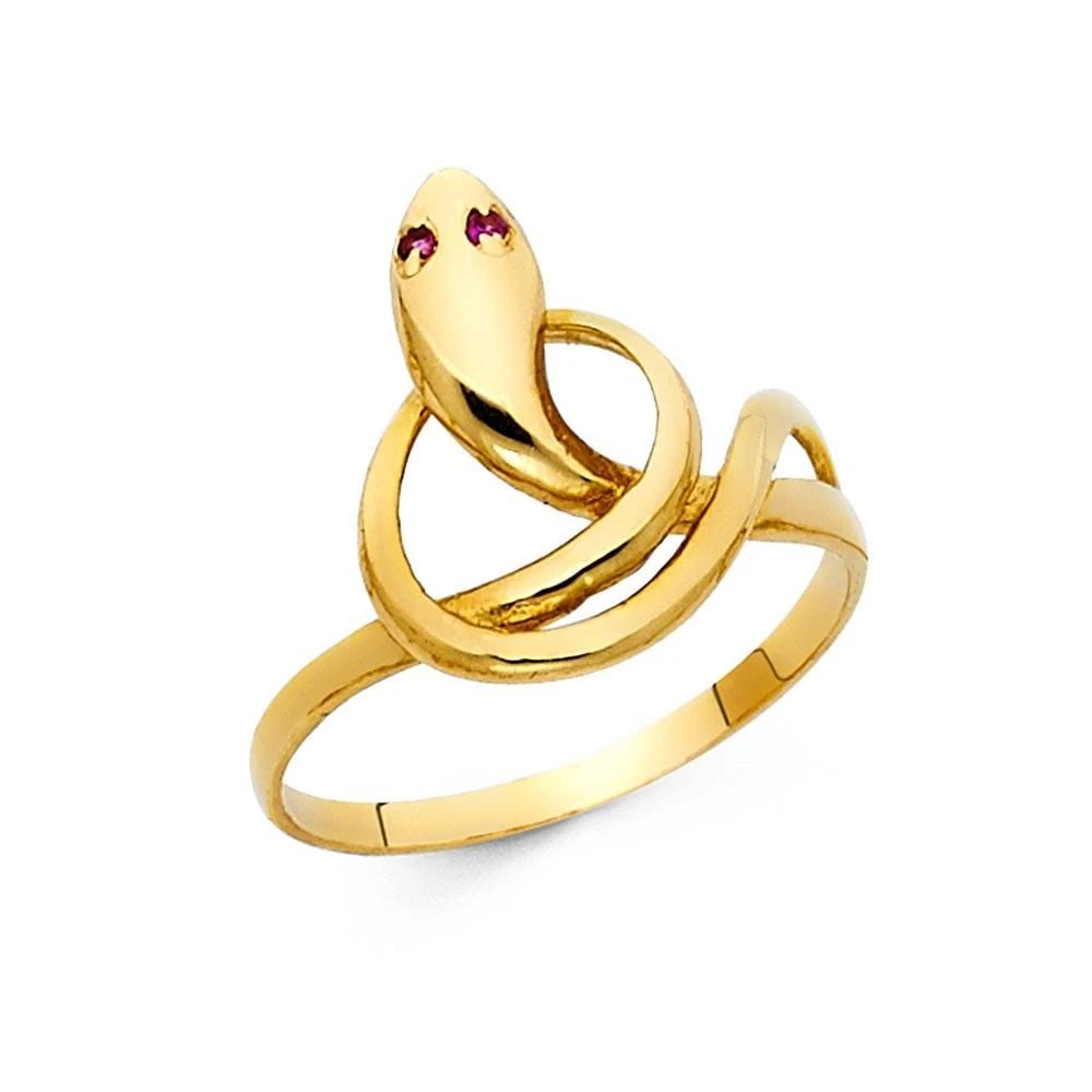 NEW 14K YELLOW GOLD FANCY SNAKE RING -SIZE 7 (1 of 2)