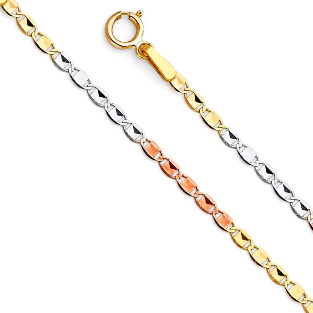 NEW 14K TRI COLOR GOLD 1.6MM MARINER DC CHAIN (1 of 2)