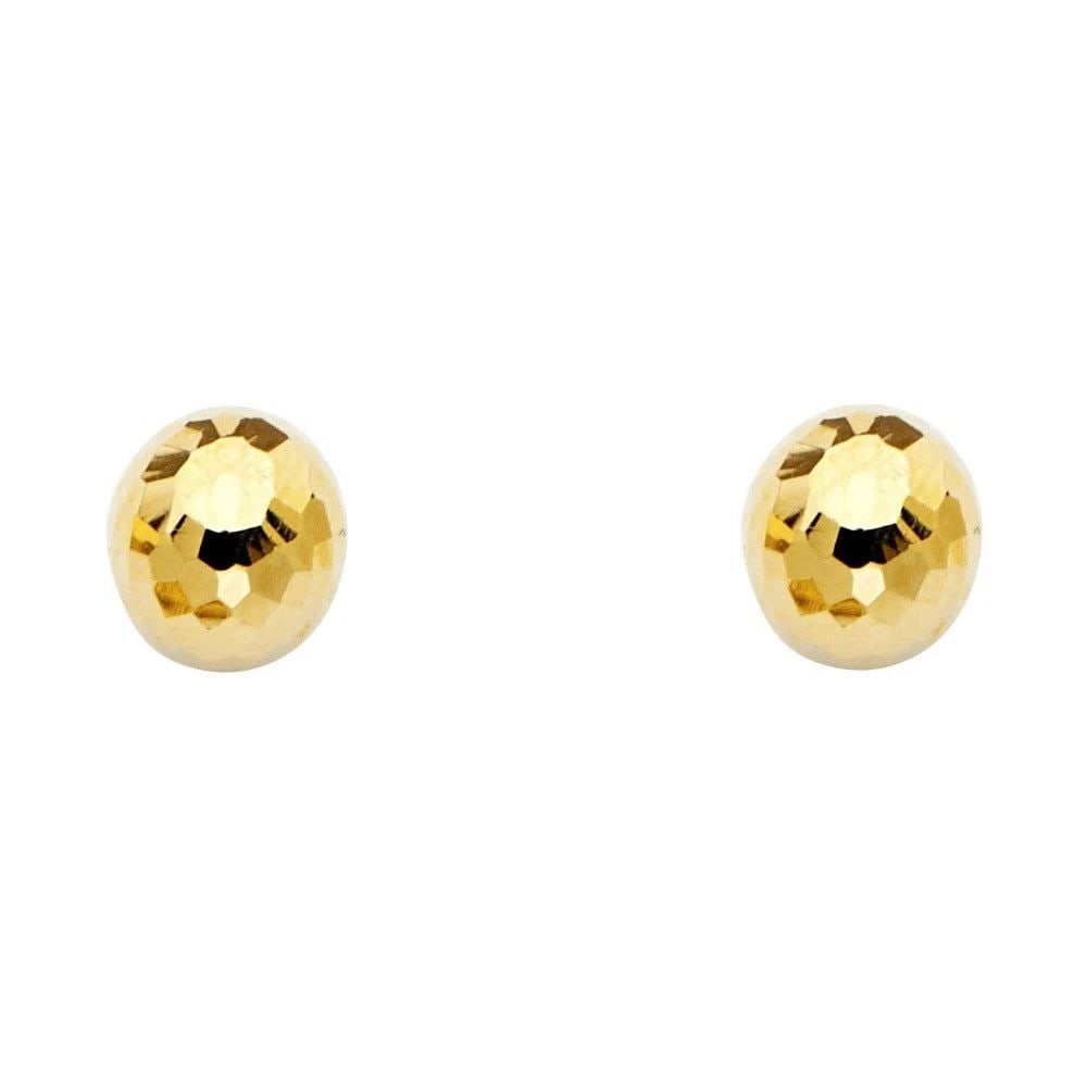 NEW 14K YELLOW GOLD 8MM D BALL EARRINGS WITH PUCH-BACK: NEW 14K YELLOW GOLD 8MM D BALL EARRINGS WITH PUCH-BACK 8MM D BALL EARRINGS WITH PUCH-BACK NEW 14K YELLOW GOLD HEIGHT - 7 mm WIDTH - 7 mm Apx WEIGHT - 1.4 g