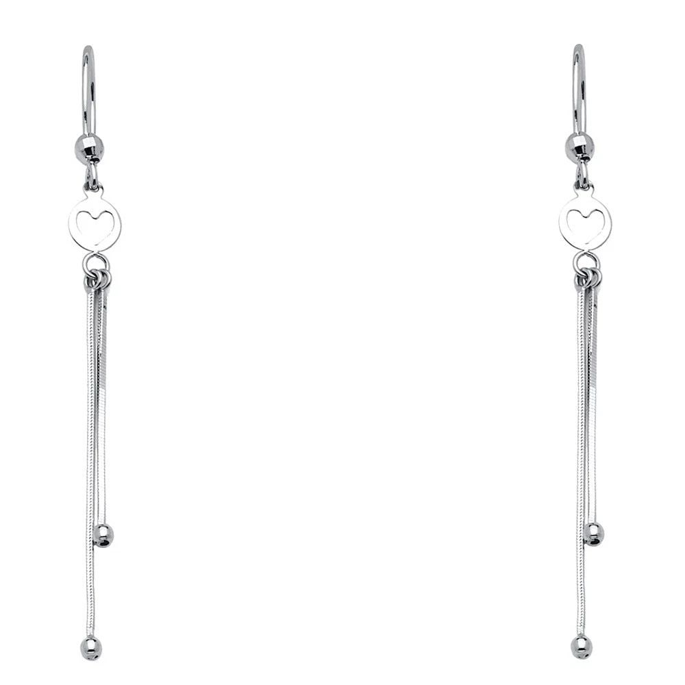 NEW 14K WHITE GOLD HANGING EARRINGS (1 of 2)