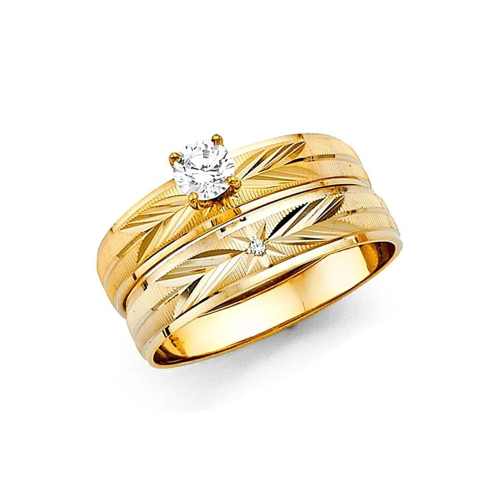NEW 14K TWO TONE GOLD LADIES ENGAGEMENT RING -SIZE 7: NEW 14K TWO TONE GOLD LADIES ENGAGEMENT RING LADIES ENGAGEMENT RING NEW 14K TWO TONE GOLD WIDTH : 4 mm Average Apx. WEIGHT : 1.8g
