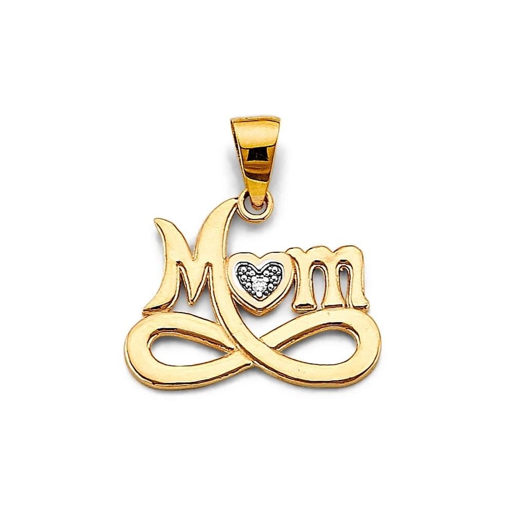 NEW 14K YELLOW GOLD MOM PENDANT (1 of 2)