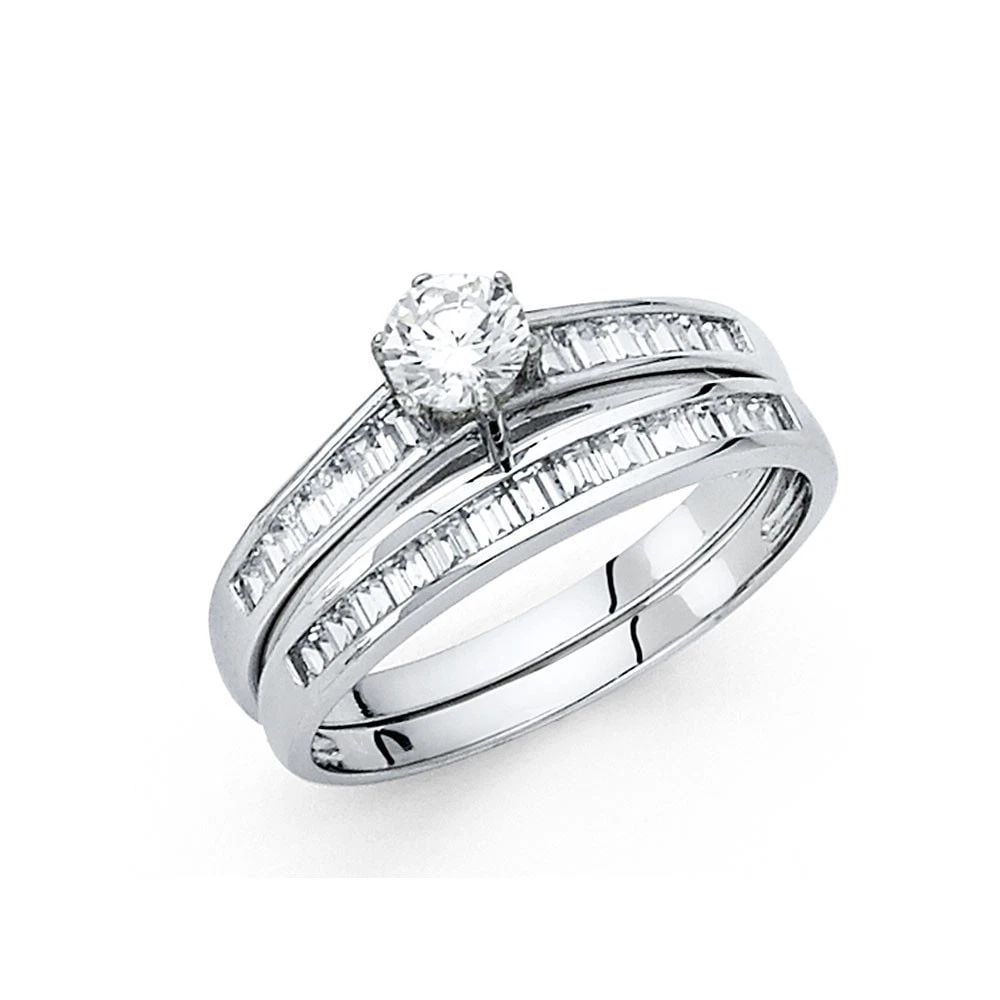 NEW 14K WHITE GOLD ENGAGEMENT RING -SIZE 7 (1 of 2)