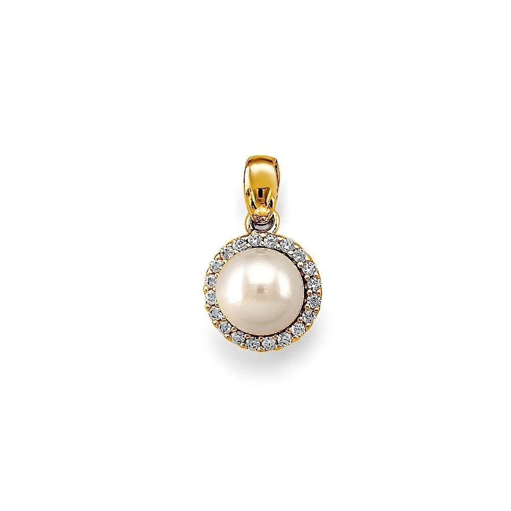 NEW 14K TWO TONE GOLD PEARL PENDANT/SET (1 of 2)