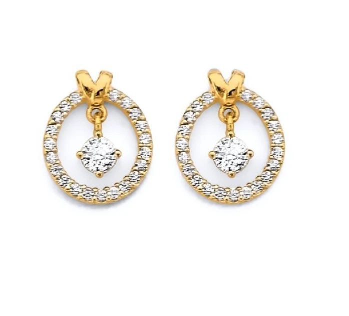 NEW 14K YELLOW GOLD HANGING PUSH BACK EARRINGS: NEW 14K YELLOW GOLD HANGING PUSH BACK EARRINGS HANGING PUSH BACK EARRINGS NEW 14K YELLOW GOLD HEIGHT - 10 mm WIDTH - 10 mm Apx WEIGHT - 1.3 g