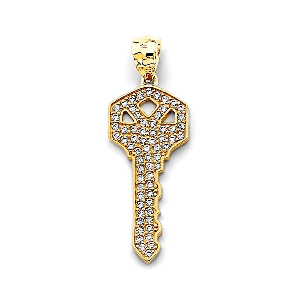 NEW 14K YELLOW GOLD KEY PENDANT (1 of 2)