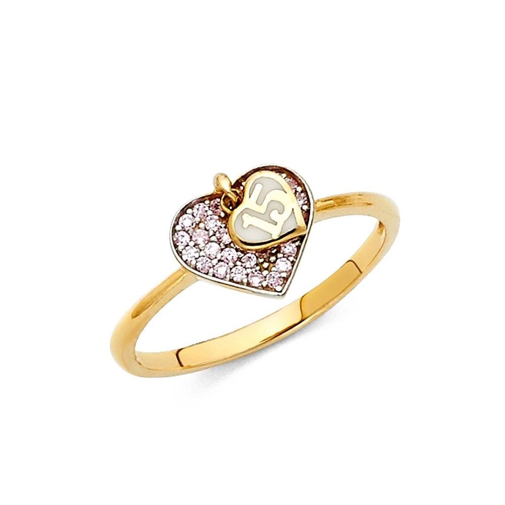 NEW 14K TWO TONE GOLD RING -SIZE 7 (1 of 2)