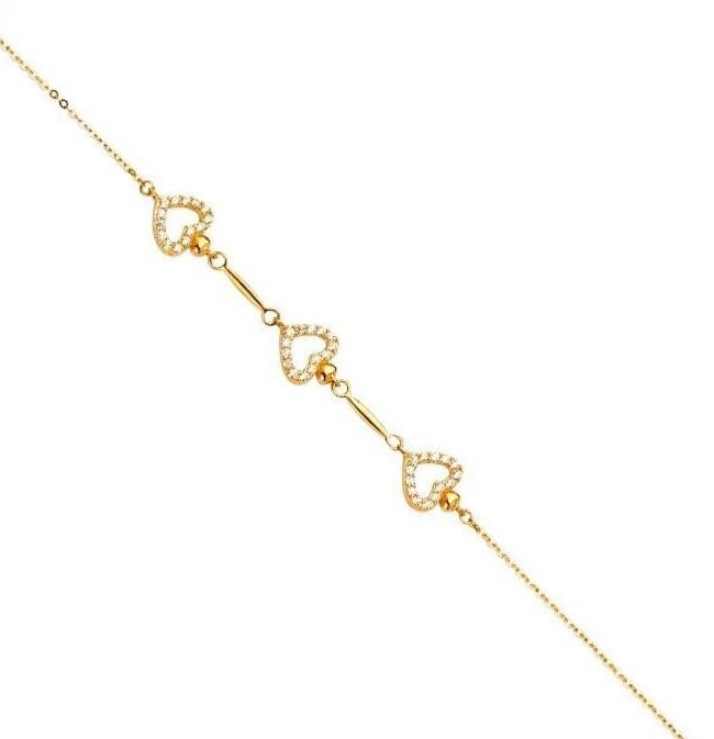 NEW 14K YELLOW GOLD LIGHT HEART BRACELET (1 of 2)