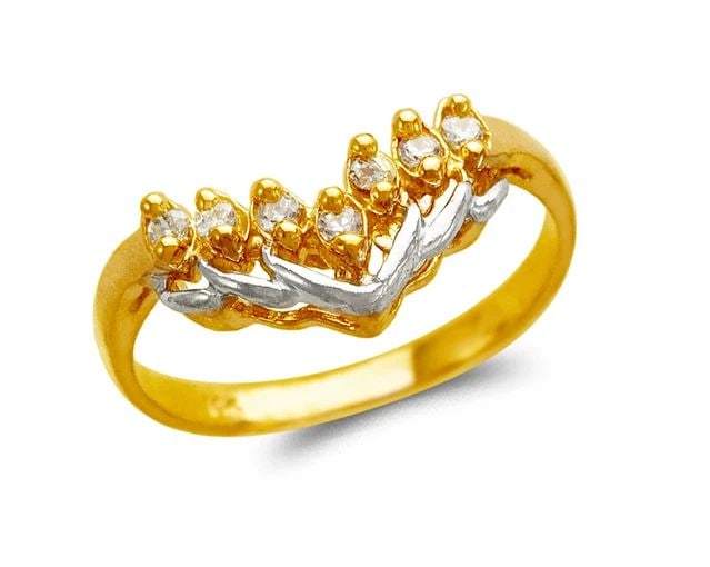 NEW 14K TWO TONE GOLD LADIES FASHION RING (1 of 2)