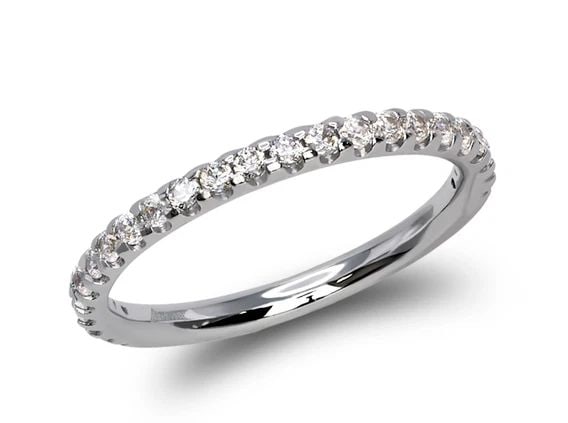NEW 14K WHITE GOLD LADIES FANCY WHITE BAND RING (1 of 2)