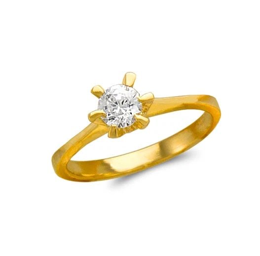 NEW 14K YELLOW GOLD LADIES FASHION SOLITAIRE RING: NEW 14K YELLOW GOLD LADIES FASHION SOLITAIRE RING LADIES FASHION SOLITAIRE RING NEW 14K YELLOW GOLD SIZE Apx: 1mm WEIGHT: 1.8g