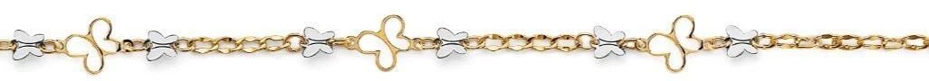 NEW 14K TWO TONE GOLD BUTTERFLY BRACELET (1 of 2)