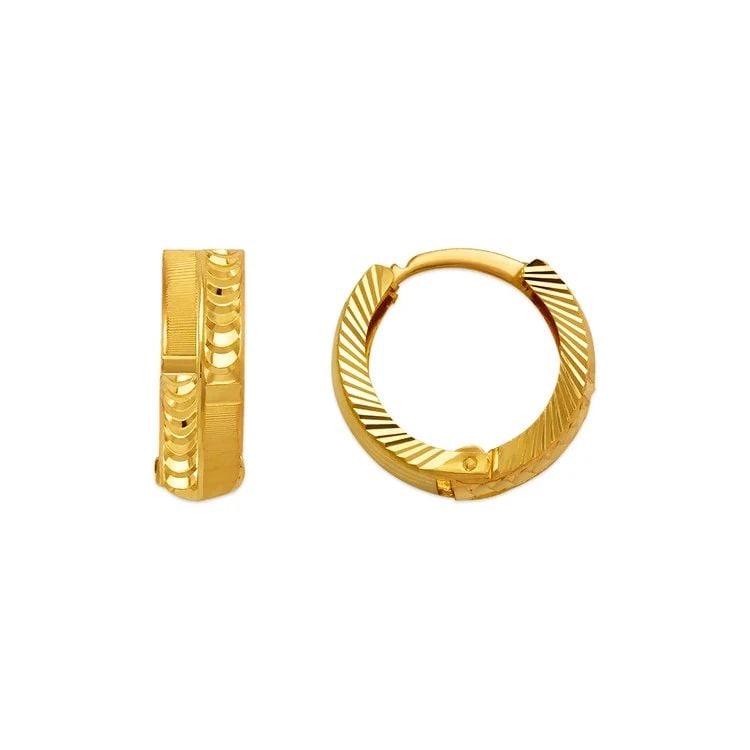 NEW 14K YELLOW GOLD D/C HUGGIE EARRINGS: NEW 14K YELLOW GOLD D/C HUGGIE EARRINGS D/C HUGGIE EARRINGS NEW 14K YELLOW GOLD Width: Approx. 5x15mm Apx WEIGHT: 1.8g